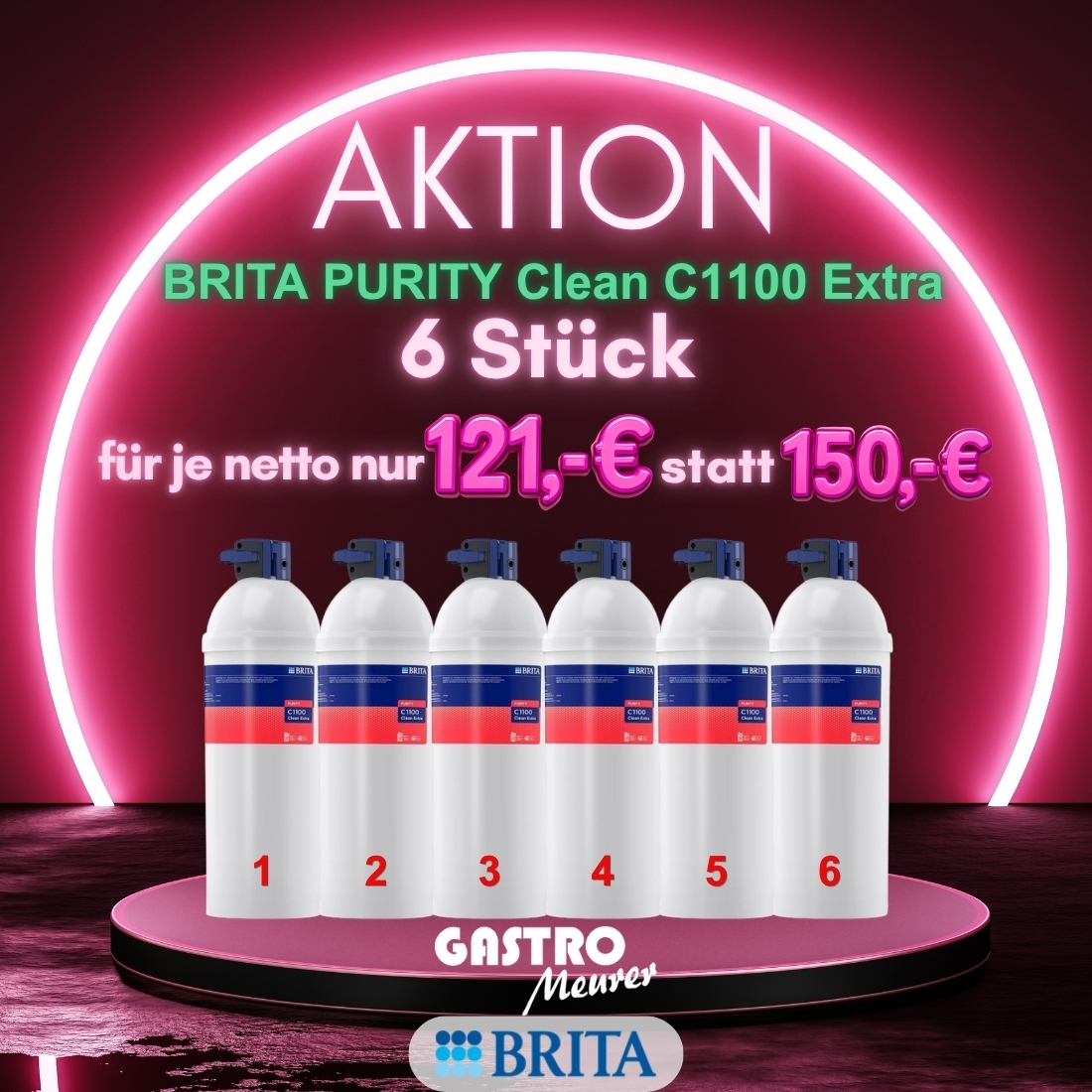 AKTION Brita Wasserfilter PURITY C1100 Clean Extra Filterkartusche 1058682